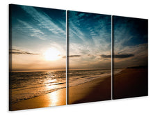 Laden Sie das Bild in den Galerie-Viewer, Leinwandbild 3-teilig Strandspaziergang