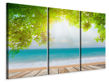 Laden Sie das Bild in den Galerie-Viewer, Leinwandbild 3-teilig Strandterrasse