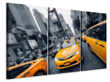 Laden Sie das Bild in den Galerie-Viewer, Leinwandbild 3-teilig Taxi in NYC