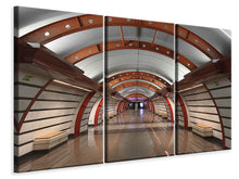 Laden Sie das Bild in den Galerie-Viewer, Leinwandbild 3-teilig U-Bahn Station