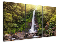 Laden Sie das Bild in den Galerie-Viewer, Leinwandbild 3-teilig Wasserfall Bali