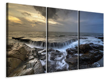 Laden Sie das Bild in den Galerie-Viewer, Leinwandbild 3-teilig Abendstimmung am Meer
