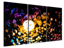 Laden Sie das Bild in den Galerie-Viewer, Leinwandbild 3-teilig Abstraktes Lichtspiel in Farbe