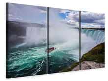 Laden Sie das Bild in den Galerie-Viewer, Leinwandbild 3-teilig Action am Wasserfall