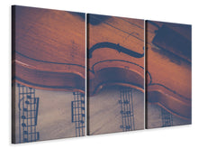 Laden Sie das Bild in den Galerie-Viewer, Leinwandbild 3-teilig Alte Violine