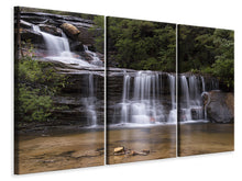 Laden Sie das Bild in den Galerie-Viewer, Leinwandbild 3-teilig Am Ende des Wasserfalls
