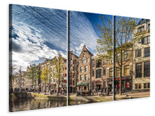 Laden Sie das Bild in den Galerie-Viewer, Leinwandbild 3-teilig Am Kanal