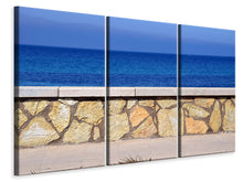 Laden Sie das Bild in den Galerie-Viewer, Leinwandbild 3-teilig An der Strandpromenade