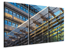 Laden Sie das Bild in den Galerie-Viewer, Leinwandbild 3-teilig Architektur Close up