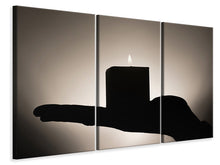 Laden Sie das Bild in den Galerie-Viewer, Leinwandbild 3-teilig Aroma Kerze