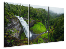 Laden Sie das Bild in den Galerie-Viewer, Leinwandbild 3-teilig Ausblick Wasserfall