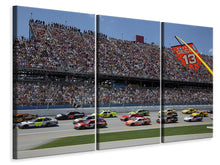 Laden Sie das Bild in den Galerie-Viewer, Leinwandbild 3-teilig Autorennen in Nascar
