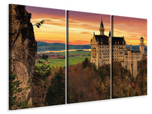 Laden Sie das Bild in den Galerie-Viewer, Leinwandbild 3-teilig Beeindruckendes Schloss