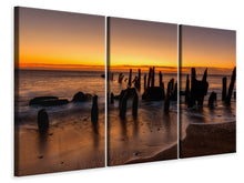 Laden Sie das Bild in den Galerie-Viewer, Leinwandbild 3-teilig Beruhigende Stimmung am Meer