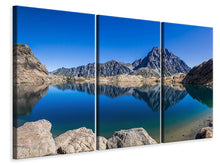 Laden Sie das Bild in den Galerie-Viewer, Leinwandbild 3-teilig Beruhigender Bergsee