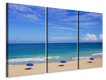 Laden Sie das Bild in den Galerie-Viewer, Leinwandbild 3-teilig Beste Strandlage
