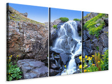 Laden Sie das Bild in den Galerie-Viewer, Leinwandbild 3-teilig Bewegender Wasserfall