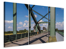 Laden Sie das Bild in den Galerie-Viewer, Leinwandbild 3-teilig Brücke in Stahlkonstruktion