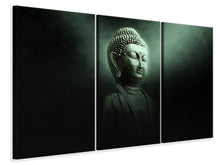 Laden Sie das Bild in den Galerie-Viewer, Leinwandbild 3-teilig Buddha im mystischen Licht