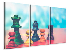 Laden Sie das Bild in den Galerie-Viewer, Leinwandbild 3-teilig Buntes Schach