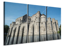 Laden Sie das Bild in den Galerie-Viewer, Leinwandbild 3-teilig Burg Gravensteen