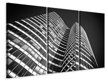 Laden Sie das Bild in den Galerie-Viewer, Leinwandbild 3-teilig Close up Hochhaus