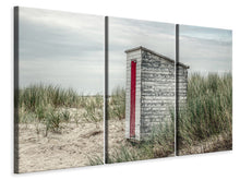Laden Sie das Bild in den Galerie-Viewer, Leinwandbild 3-teilig Das kleine Strandhaus