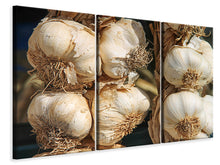 Laden Sie das Bild in den Galerie-Viewer, Leinwandbild 3-teilig Der Knoblauch XL