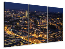 Laden Sie das Bild in den Galerie-Viewer, Leinwandbild 3-teilig Die Lichter von Frankfurt