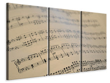 Laden Sie das Bild in den Galerie-Viewer, Leinwandbild 3-teilig Die Musiknoten