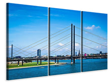 Laden Sie das Bild in den Galerie-Viewer, Leinwandbild 3-teilig Düsseldorf am Rhein