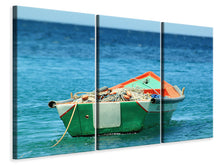 Laden Sie das Bild in den Galerie-Viewer, Leinwandbild 3-teilig Ein Fischerboot