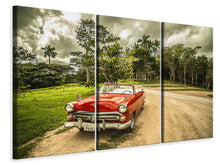 Laden Sie das Bild in den Galerie-Viewer, Leinwandbild 3-teilig Ein Oldtimer in Kuba