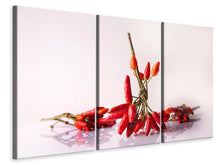 Laden Sie das Bild in den Galerie-Viewer, Leinwandbild 3-teilig Ein Strauss Chili