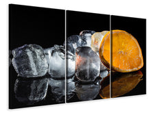 Laden Sie das Bild in den Galerie-Viewer, Leinwandbild 3-teilig Eiswürfel mit Vitamin C