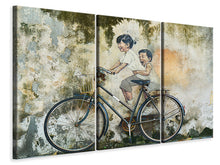 Laden Sie das Bild in den Galerie-Viewer, Leinwandbild 3-teilig Fahrrad Graffiti
