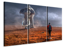Laden Sie das Bild in den Galerie-Viewer, Leinwandbild 3-teilig Fantasie Mammute