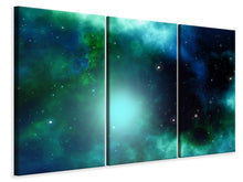Laden Sie das Bild in den Galerie-Viewer, Leinwandbild 3-teilig Fantastische Galaxie
