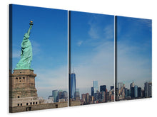 Laden Sie das Bild in den Galerie-Viewer, Leinwandbild 3-teilig Freiheitsstatue NYC
