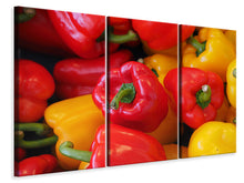 Laden Sie das Bild in den Galerie-Viewer, Leinwandbild 3-teilig Frische Gemüsepaprika