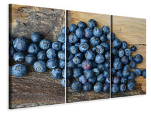 Laden Sie das Bild in den Galerie-Viewer, Leinwandbild 3-teilig Frische Heidelbeeren
