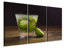 Laden Sie das Bild in den Galerie-Viewer, Leinwandbild 3-teilig Frischer Caipirinha