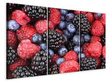 Laden Sie das Bild in den Galerie-Viewer, Leinwandbild 3-teilig Fruchtige Beeren