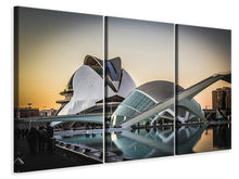 Laden Sie das Bild in den Galerie-Viewer, Leinwandbild 3-teilig Futuristische Architektur