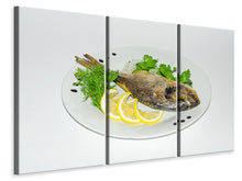 Laden Sie das Bild in den Galerie-Viewer, Leinwandbild 3-teilig Gegrillter Fisch