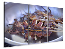 Laden Sie das Bild in den Galerie-Viewer, Leinwandbild 3-teilig Gegrillter Tintenfisch