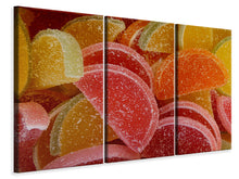 Laden Sie das Bild in den Galerie-Viewer, Leinwandbild 3-teilig Gezuckerte Fruchtgummis