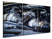 Laden Sie das Bild in den Galerie-Viewer, Leinwandbild 3-teilig Glänzender Motor