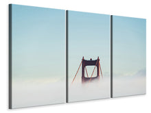 Laden Sie das Bild in den Galerie-Viewer, Leinwandbild 3-teilig Golden Gate im Nebel