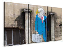 Laden Sie das Bild in den Galerie-Viewer, Leinwandbild 3-teilig Graffiti an einer Fabrik